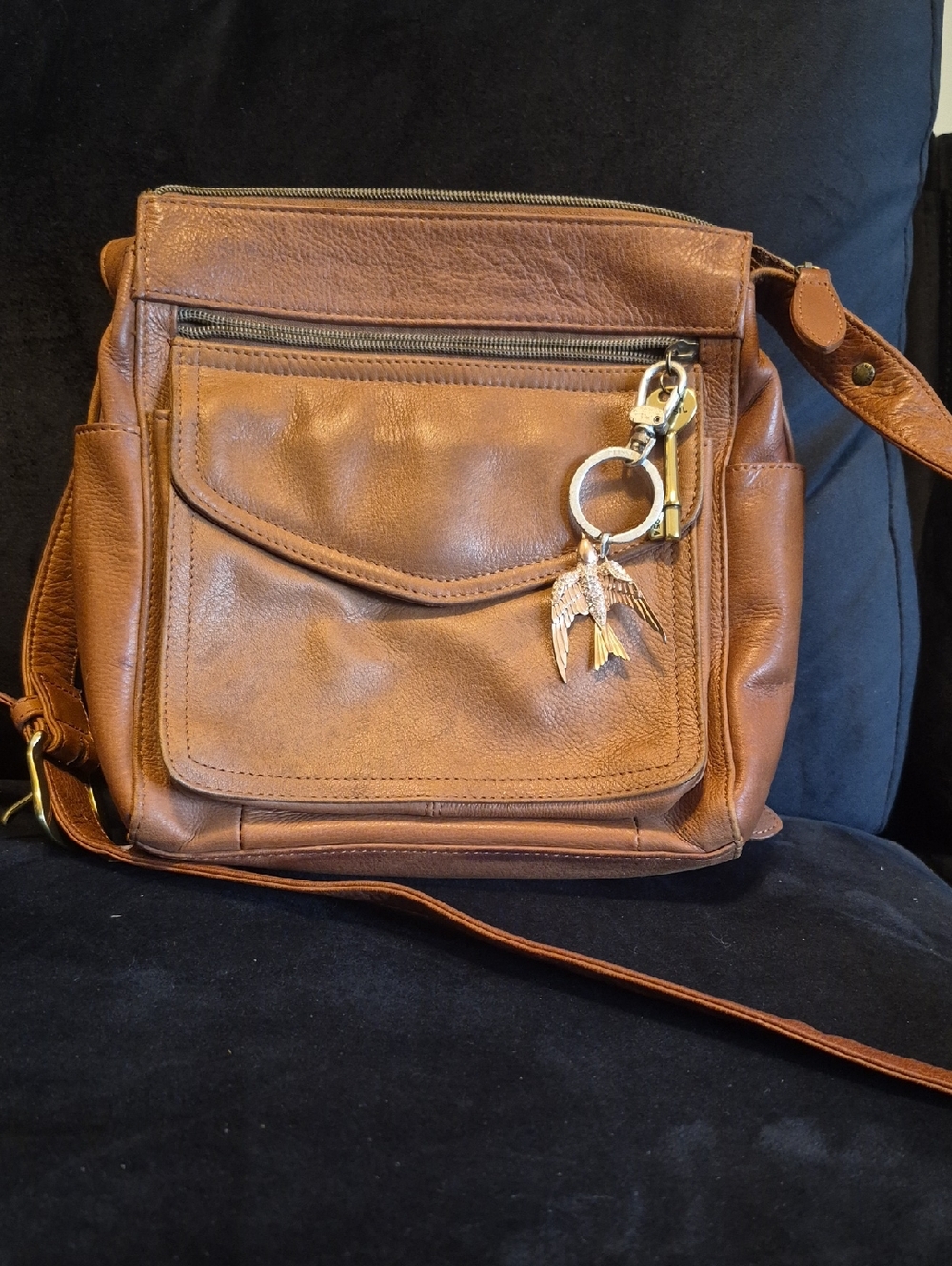 Fossil Y2K Brown Leather Crossbody 75082